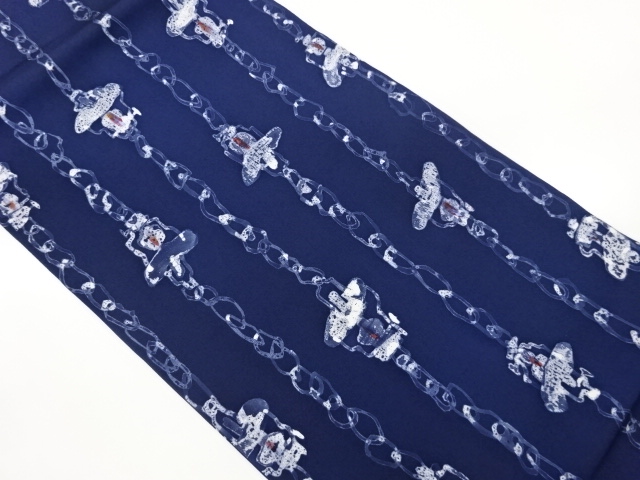 JAPANESE KIMONO / SHIOZE CHAIN PATTERN NAGOYA OBI